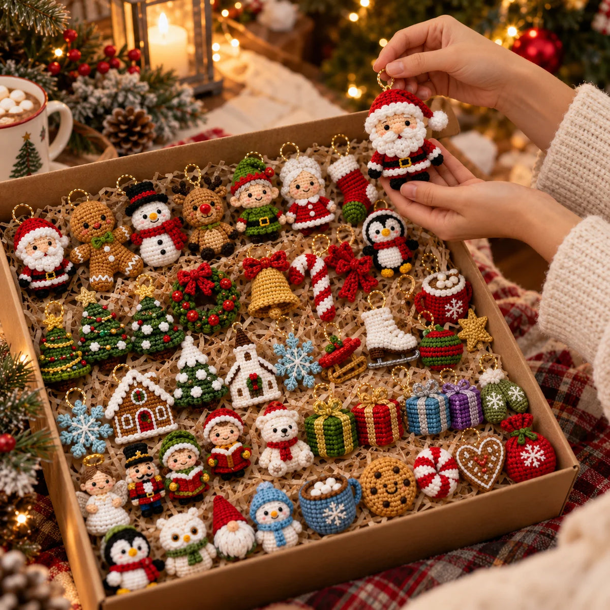 50 Mini Christmas Crochet Ornaments - Amigurumi Patterns