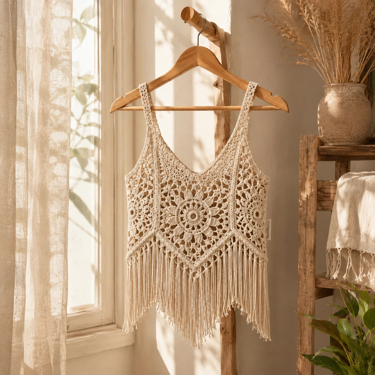 The Desert Bloom Fringed Tank Top