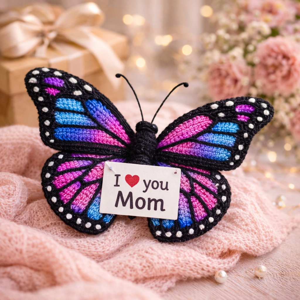 Crochet “Mom Love” Butterfly