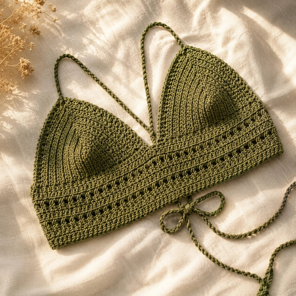 Jessie Bralette Crochet Pattern – Easy Custom-Fit Crop Top PDF, Size Inclusive