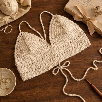 Jessie Bralette Crochet Pattern – Easy Custom-Fit Crop Top PDF, Size Inclusive