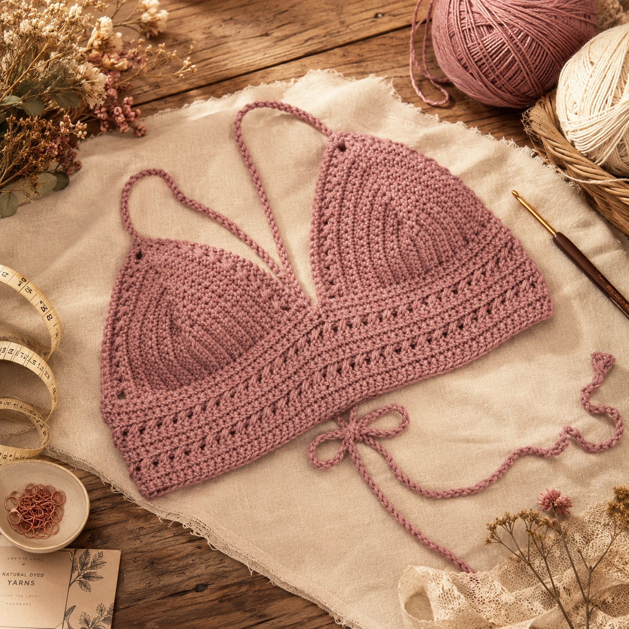 Jessie Bralette Crochet Pattern – Easy Custom-Fit Crop Top PDF, Size Inclusive