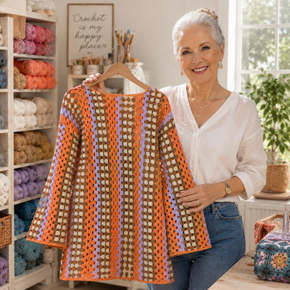 Taylor Dress Crochet Pattern - Granny Stitch PDF, XS-3XL