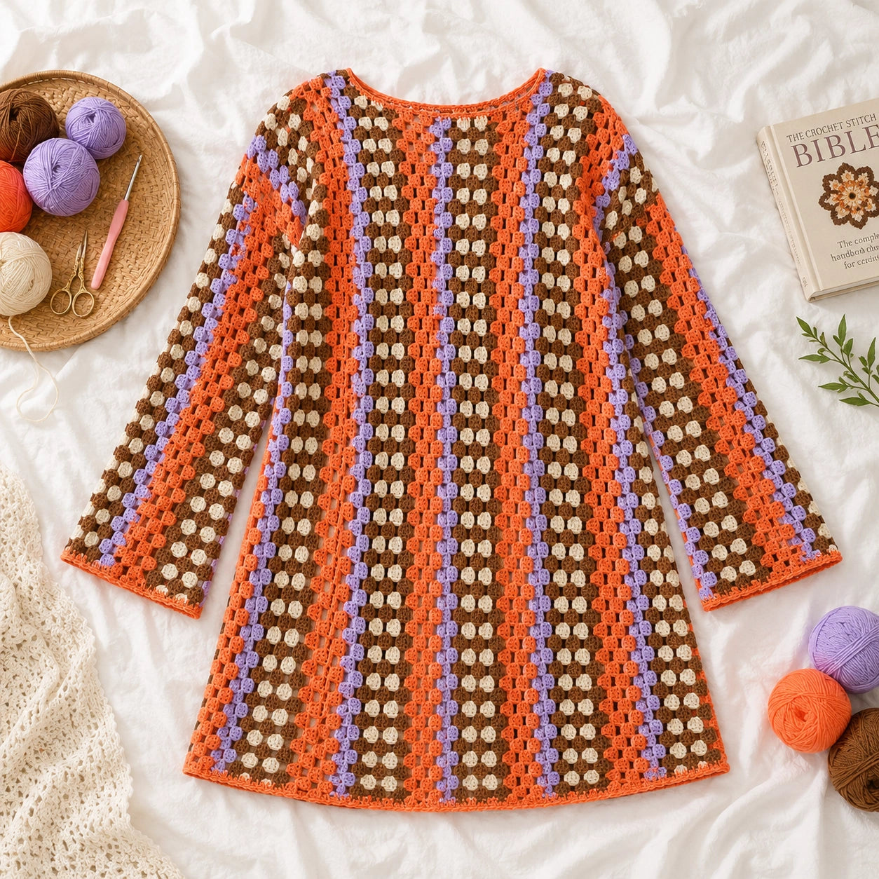 Taylor Dress Crochet Pattern - Granny Stitch PDF, XS-3XL