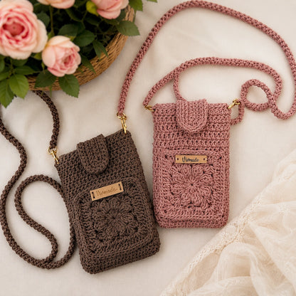 Cute Crochet Phone Bag with Pocket