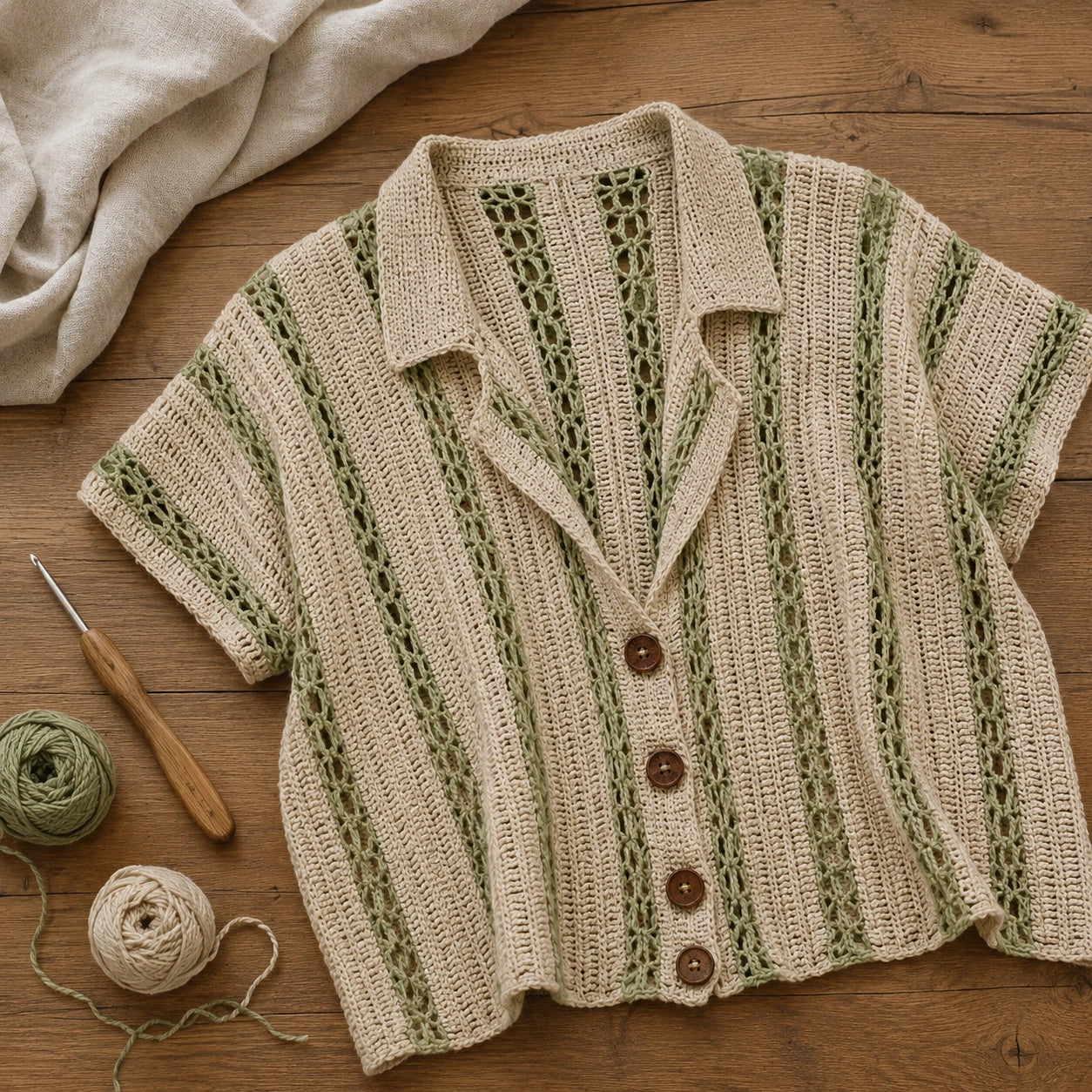 Calad Shirt Crochet Pattern - Lightweight Summer PDF, XS-5XL