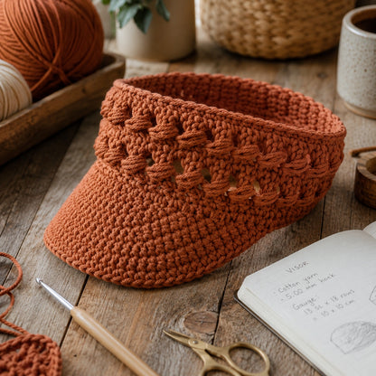 Braided Sun Visor Crochet Pattern - Headband PDF