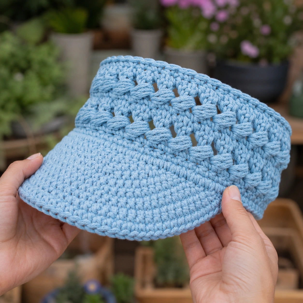 Braided Sun Visor Crochet Pattern - Headband PDF