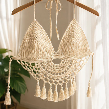 Maia Crochet Crop Top Pattern - Boho Festival PDF, XS-XL