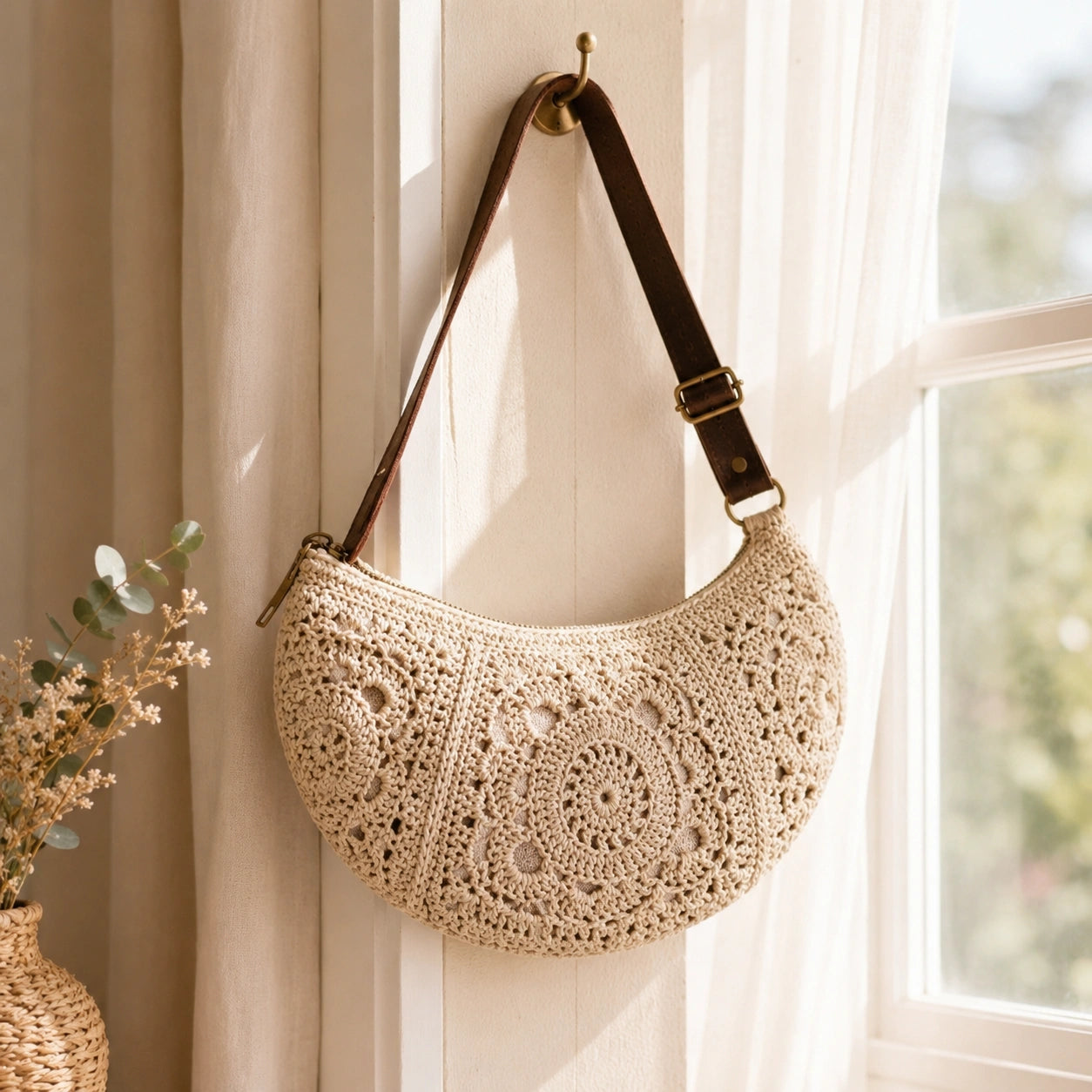 Bohemian Granny Square Bag Crochet Pattern - Crossbody PDF, One Size