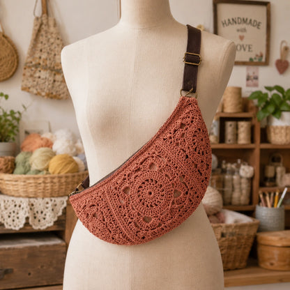 Bohemian Granny Square Bag Crochet Pattern - Crossbody PDF, One Size
