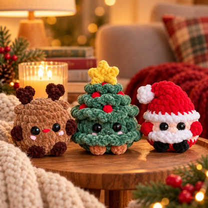 No-Sew Christmas Amigurumi Trio