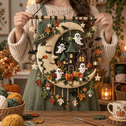 Moonlight Hollow Crochet Wall Hanging Pattern – Halloween Decor