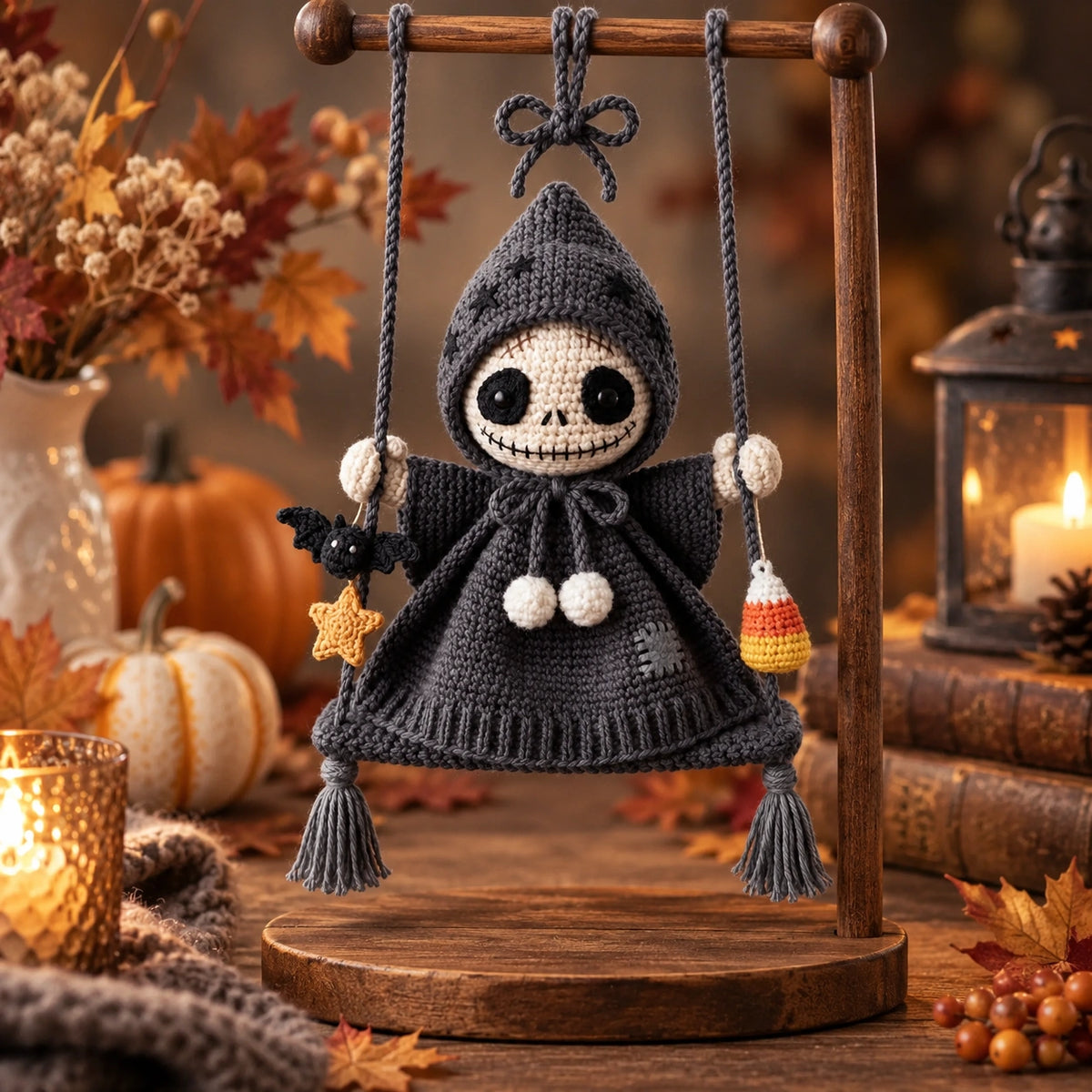 Swinging Skeleton Doll Crochet Pattern – Halloween Amigurumi