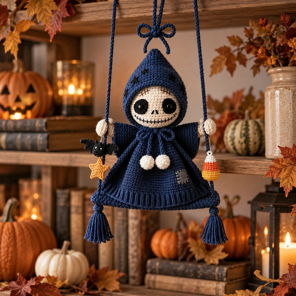 Swinging Skeleton Doll Crochet Pattern – Halloween Amigurumi