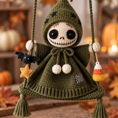 Swinging Skeleton Doll Crochet Pattern – Halloween Amigurumi