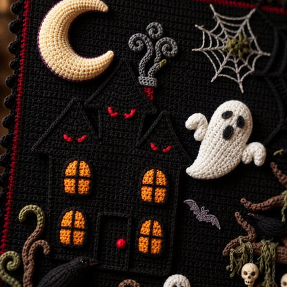 Haunted Hollow Crochet Wall Hanging Pattern – Halloween Tapestry