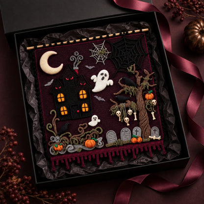 Haunted Hollow Crochet Wall Hanging Pattern – Halloween Tapestry