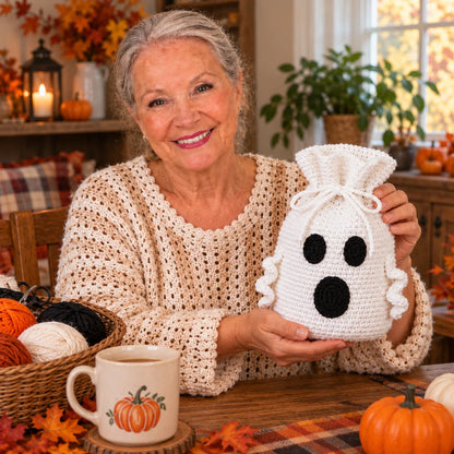 Crochet Halloween Treat Bag Pattern Set – 4 Spooky Designs