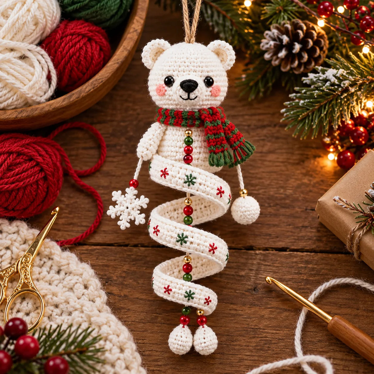 Christmas Spiral Ornament Crochet Pattern Set – 10 Festive Characters