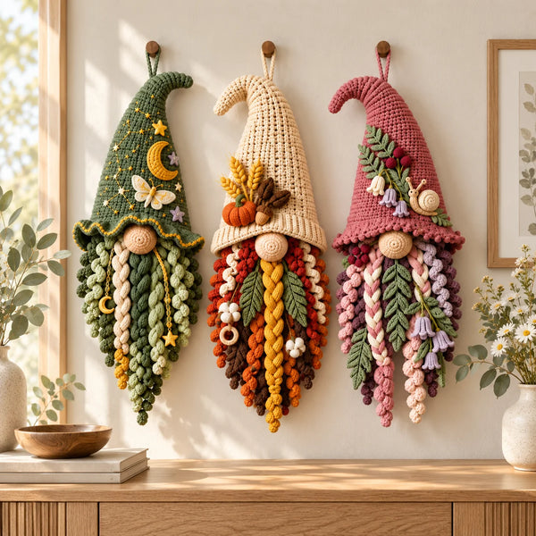 Crochet Gnome Wall Hangings — 3 Seasonal Patterns