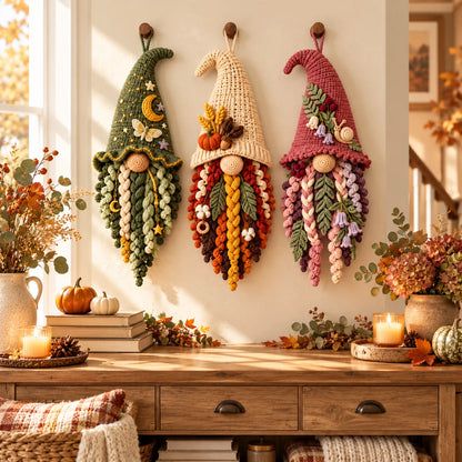 Crochet Gnome Wall Hangings — 3 Seasonal Patterns