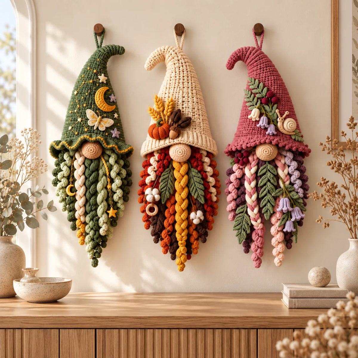 Crochet Gnome Wall Hangings — 3 Seasonal Patterns