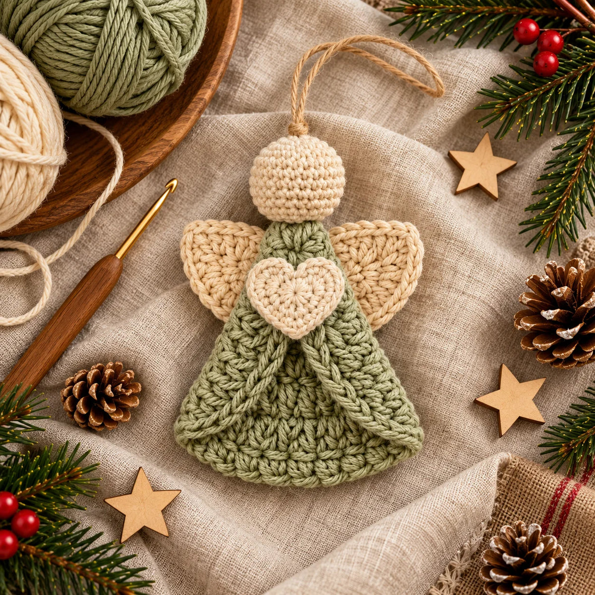 Crochet Angel Ornament Pattern | Christmas Tree Decor
