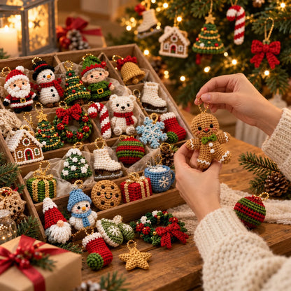 50 Mini Christmas Crochet Ornaments - Amigurumi Patterns