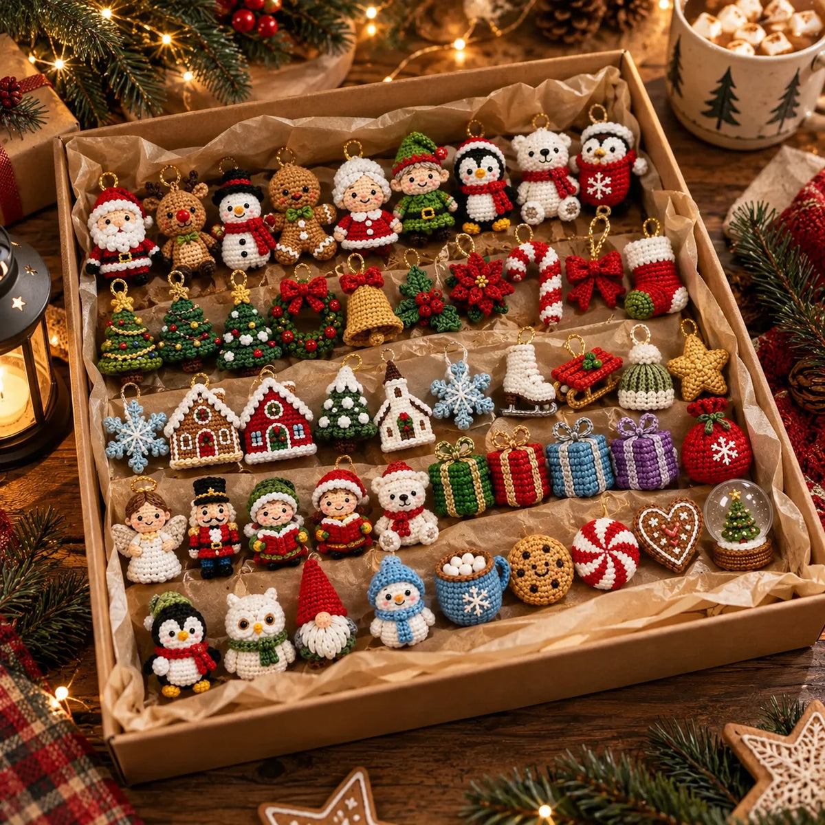 50 Mini Christmas Crochet Ornaments - Amigurumi Patterns