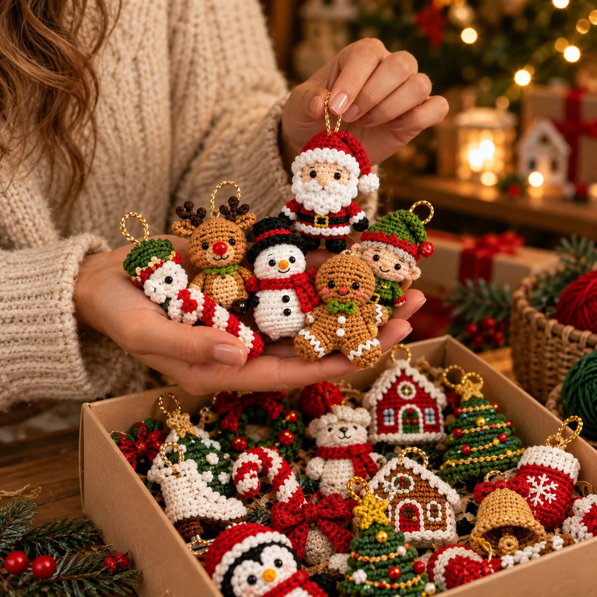50 Mini Christmas Crochet Ornaments - Amigurumi Patterns