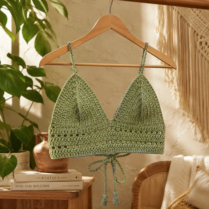 Jessie Bralette Crochet Pattern – Easy Custom-Fit Crop Top PDF, Size Inclusive