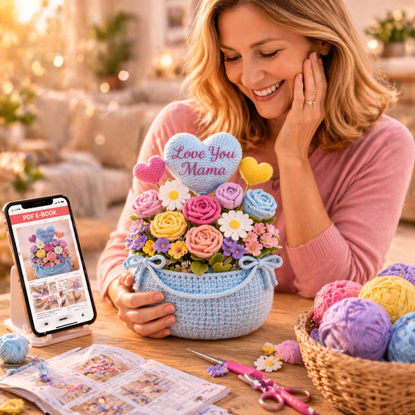 Crochet Flower Basket – Mother’s Day PDF