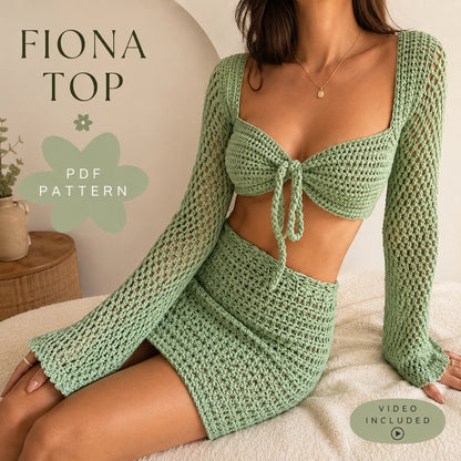 Fiona Top Crochet Pattern - Cottage Fairy PDF, XS–XL