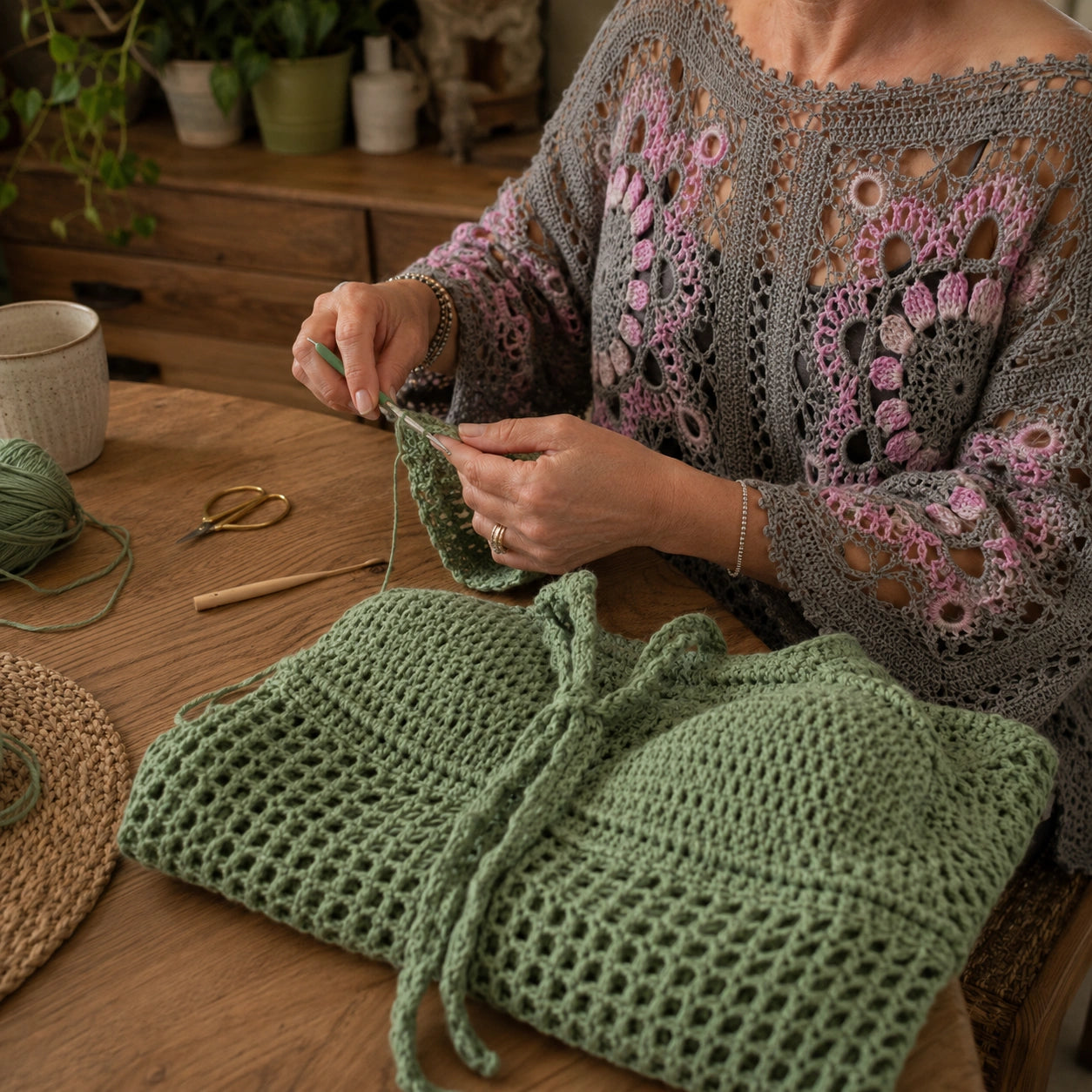 Fiona Top Crochet Pattern - Cottage Fairy PDF, XS–XL