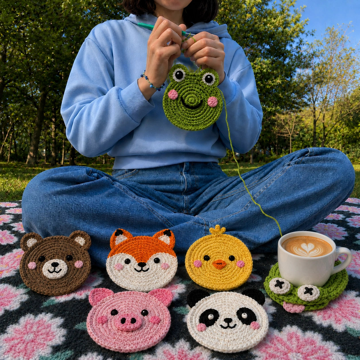 18-in-1 Animal Coaster Crochet Pattern