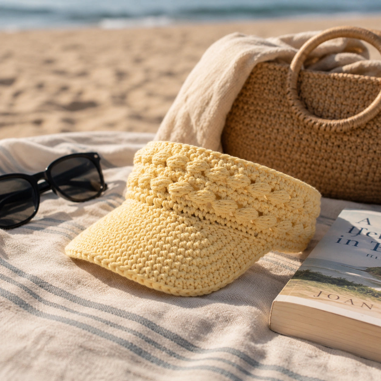 Braided Sun Visor Crochet Pattern - Headband PDF