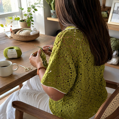Yolanda Shirt Crochet Pattern - Textured Button-Up PDF, XS-5XL