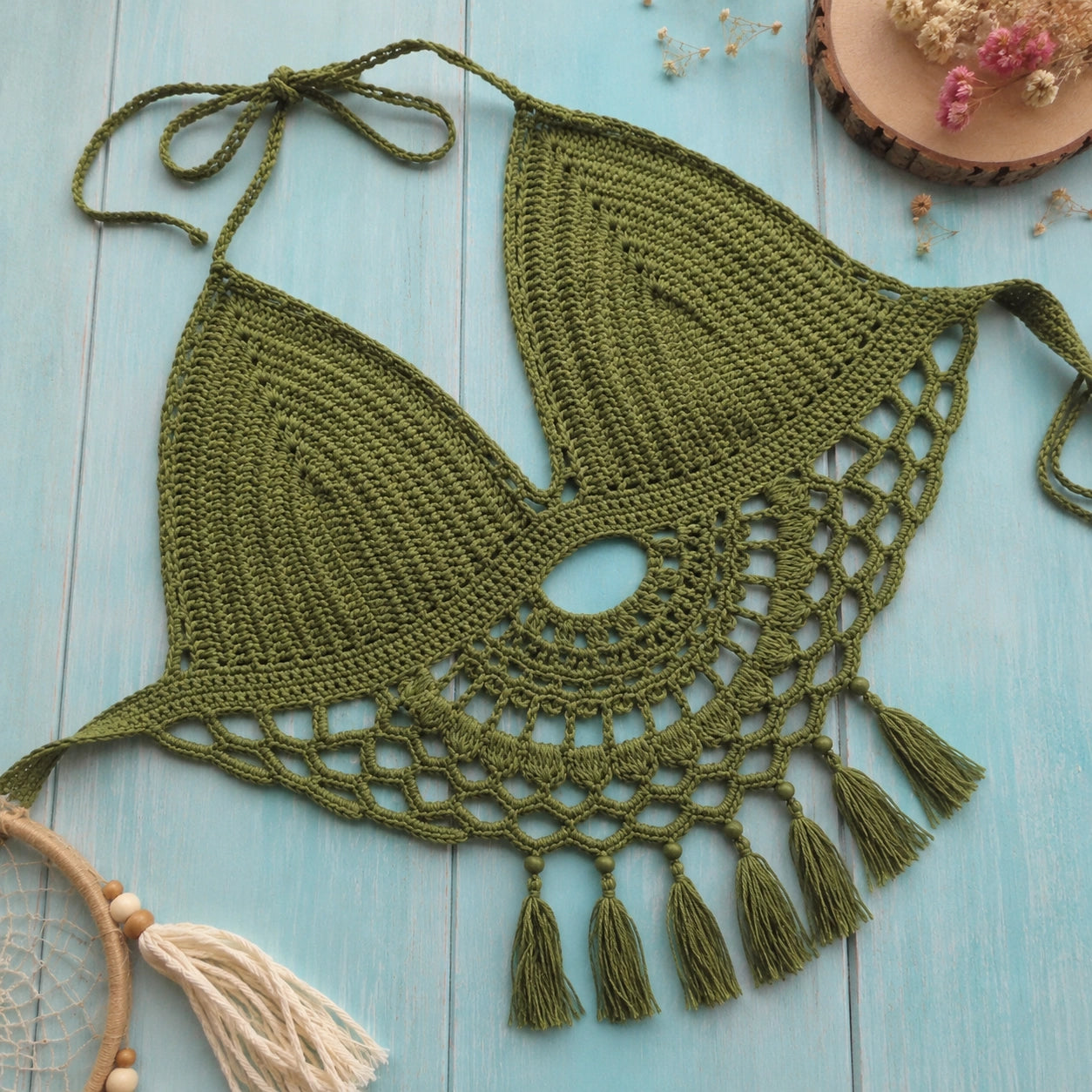 Maia Crochet Crop Top Pattern - Boho Festival PDF, XS-XL
