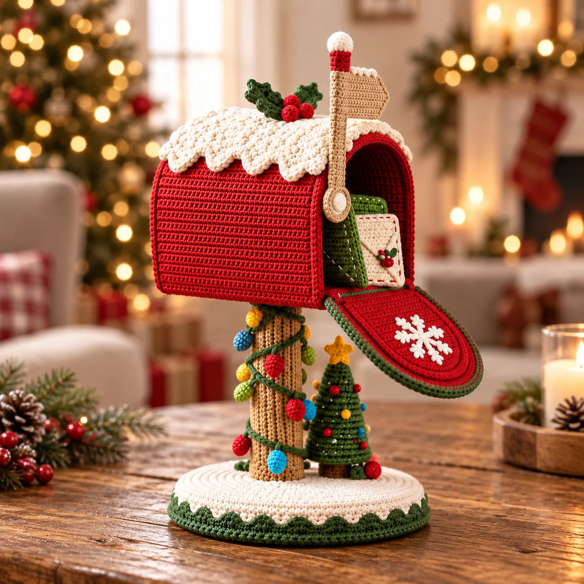 Crochet Christmas Mailbox Pattern - Santa Stop Here Amigurumi