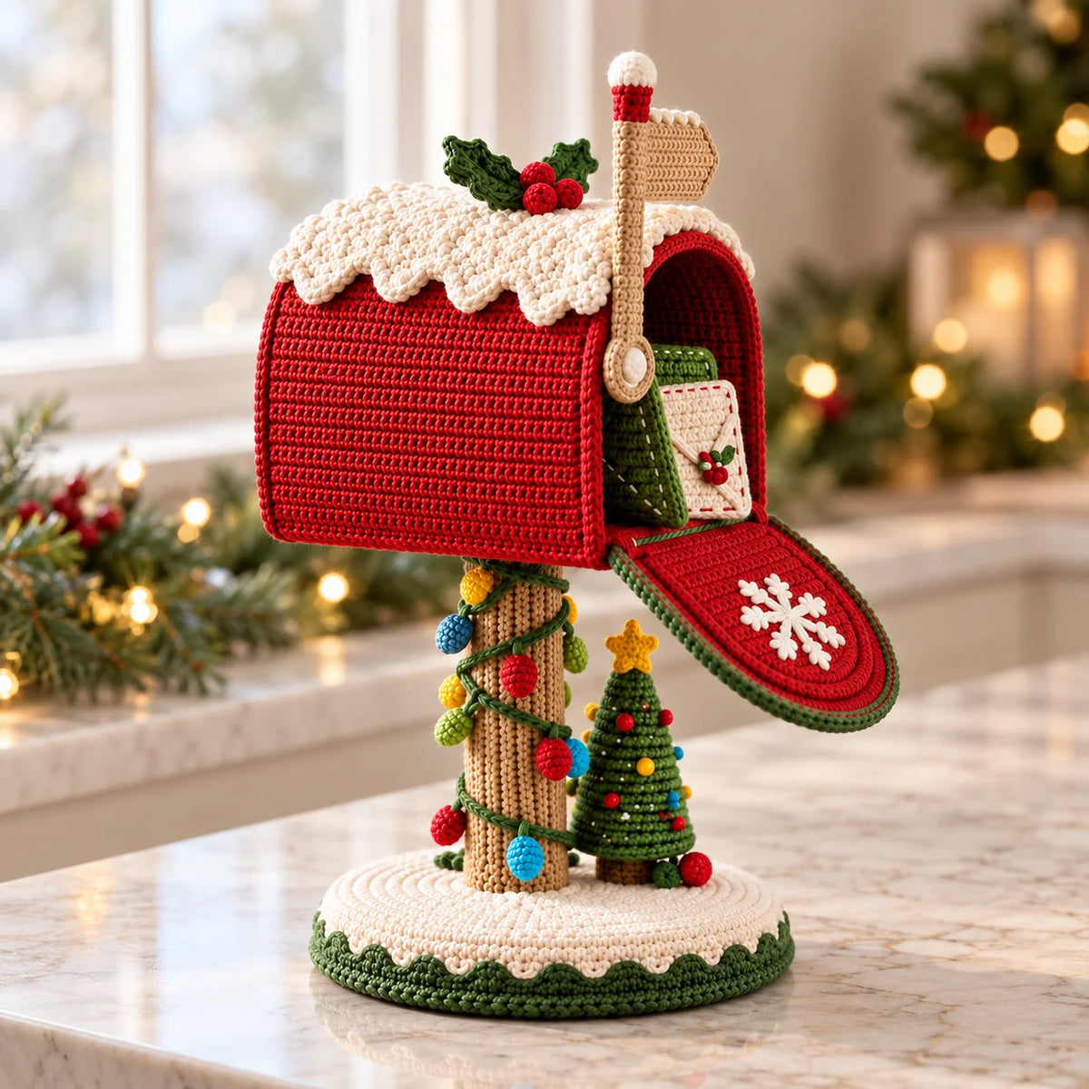 Crochet Christmas Mailbox Pattern - Santa Stop Here Amigurumi