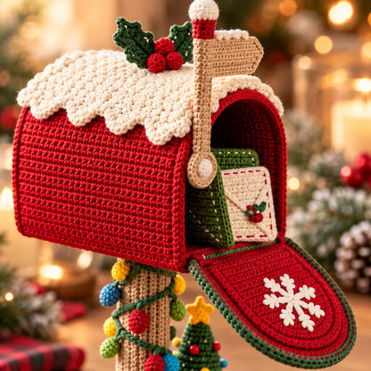 Crochet Christmas Mailbox Pattern - Santa Stop Here Amigurumi