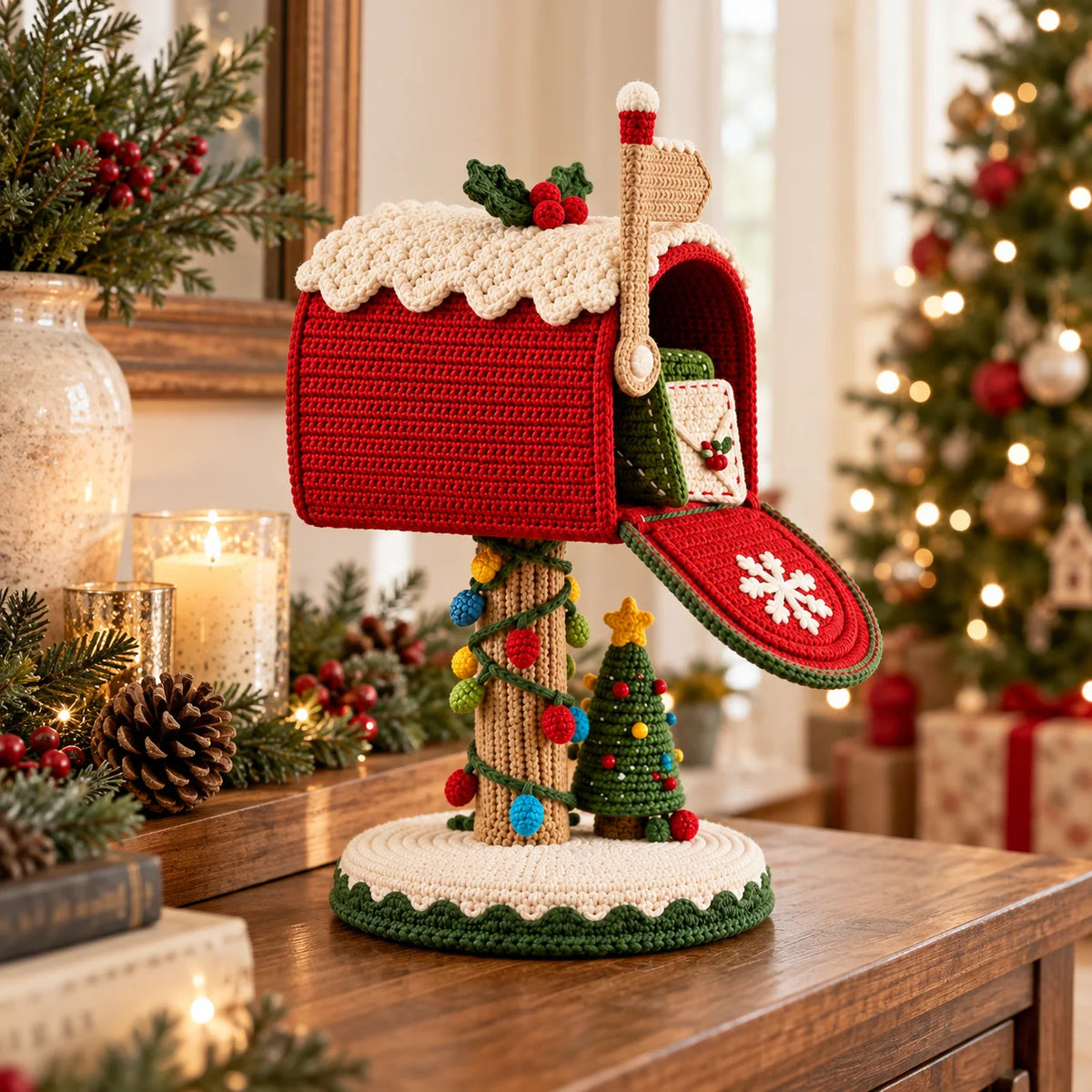 Crochet Christmas Mailbox Pattern - Santa Stop Here Amigurumi