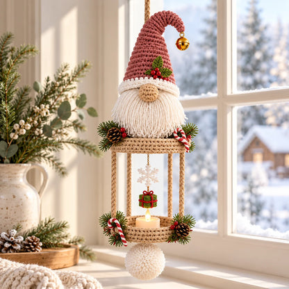 Christmas Gnome Hanging Lantern Crochet Pattern – LED Tea Light Holder