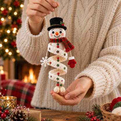 Christmas Spiral Ornament Crochet Pattern Set – 10 Festive Characters