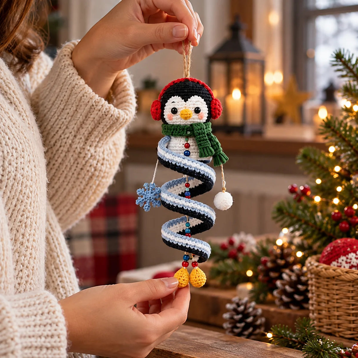 Christmas Spiral Ornament Crochet Pattern Set – 10 Festive Characters
