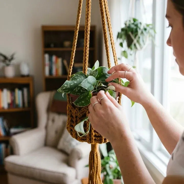 Picot Plant Hanger Crochet Pattern