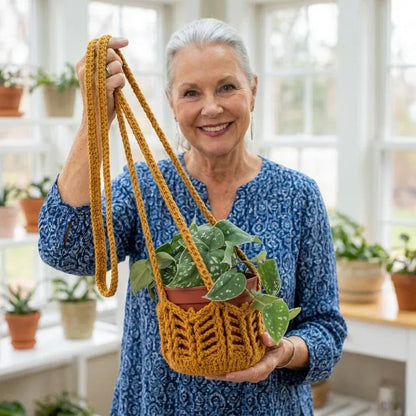 Picot Plant Hanger Crochet Pattern